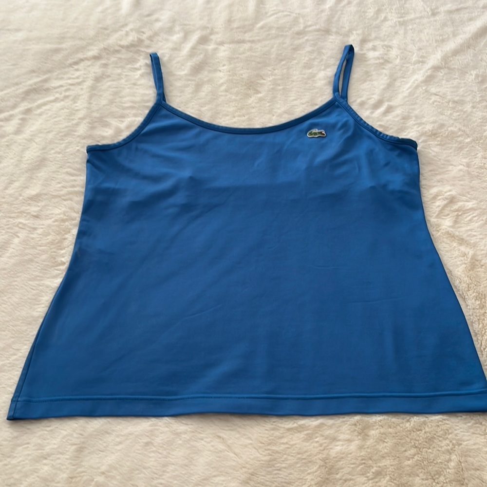 Lacoste Sport Spaghetti Strap Tank Top with Built-In Bra Size 42(Fits Like M/L)